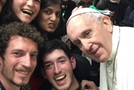 Giacomo e Arianna al pre-sinodo dei giovani con Papa Francesco